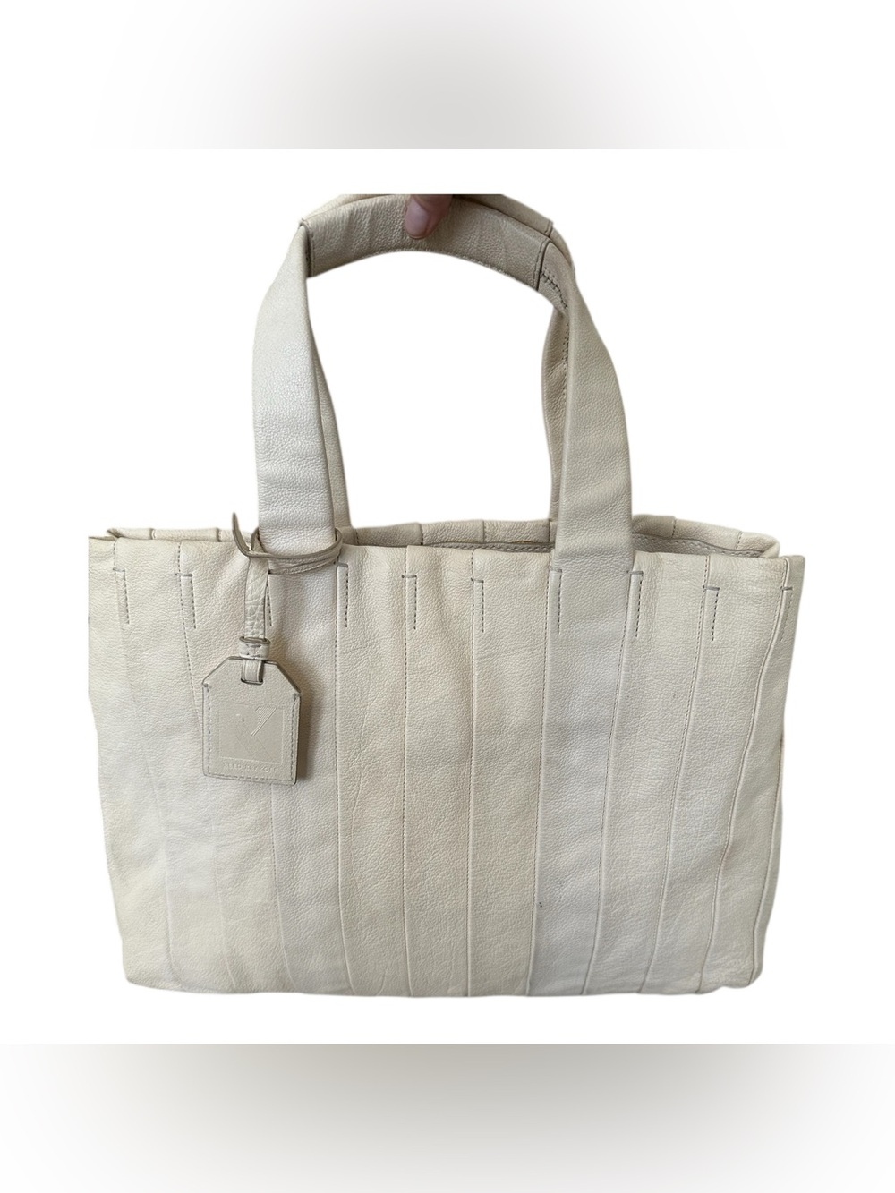 Reed Krakoff Cream Leather Tote bag. Fair Condition.
